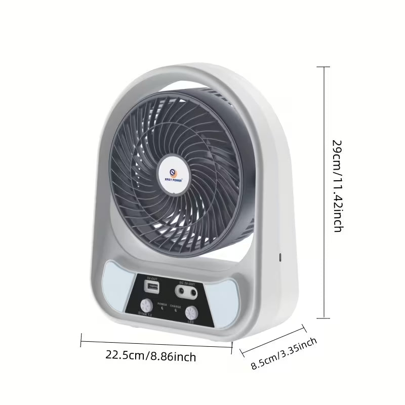 abanico recargable solar con altavoz
