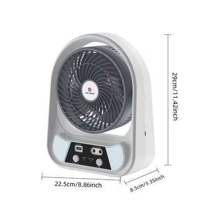 abanico recargable solar con altavoz